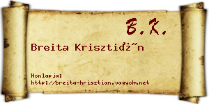 Breita Krisztián névjegykártya